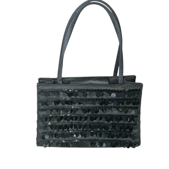 Ann Taylor Handbags - Ann Taylor Black Sequin evening handBag with Glossy Finish